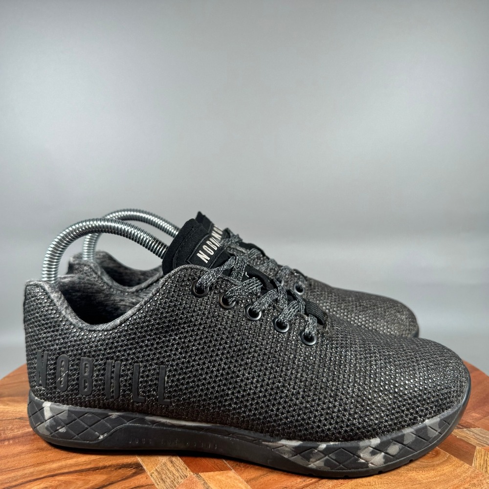 NOBULL SuperFabric Trainer Women 8 Black Grey Heather Camo Midsole CrossFit Shoe